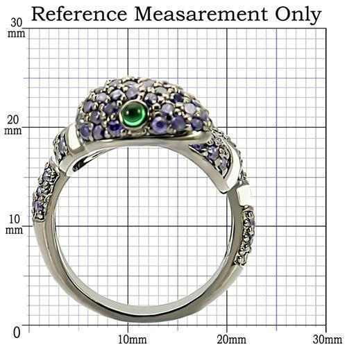 Ruthenium Brass Ring with AAA Grade CZ  in Multi Color