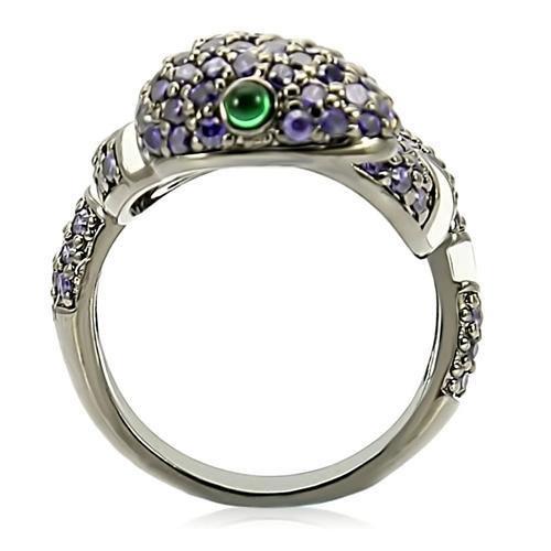 Ruthenium Brass Ring with AAA Grade CZ  in Multi Color